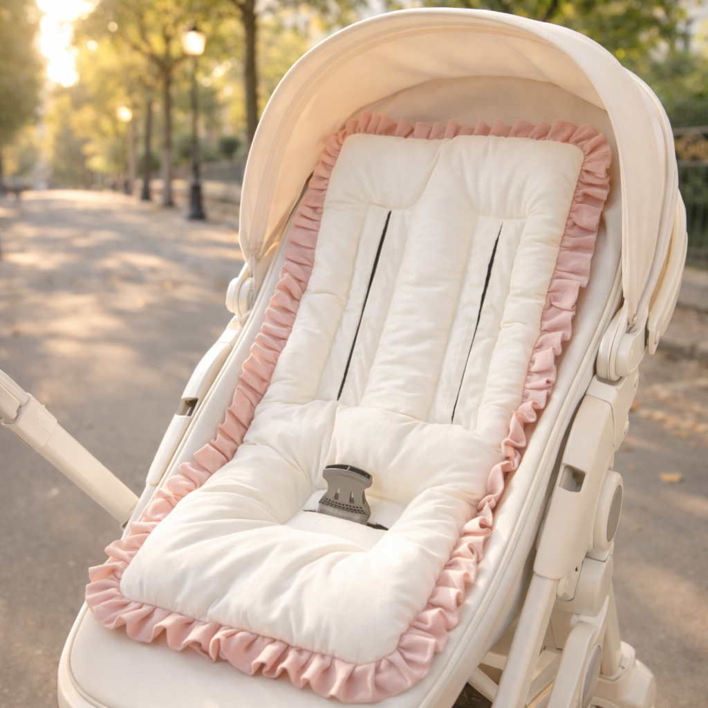 Matelas à poussette Étoiles — Fait main & personnalisable