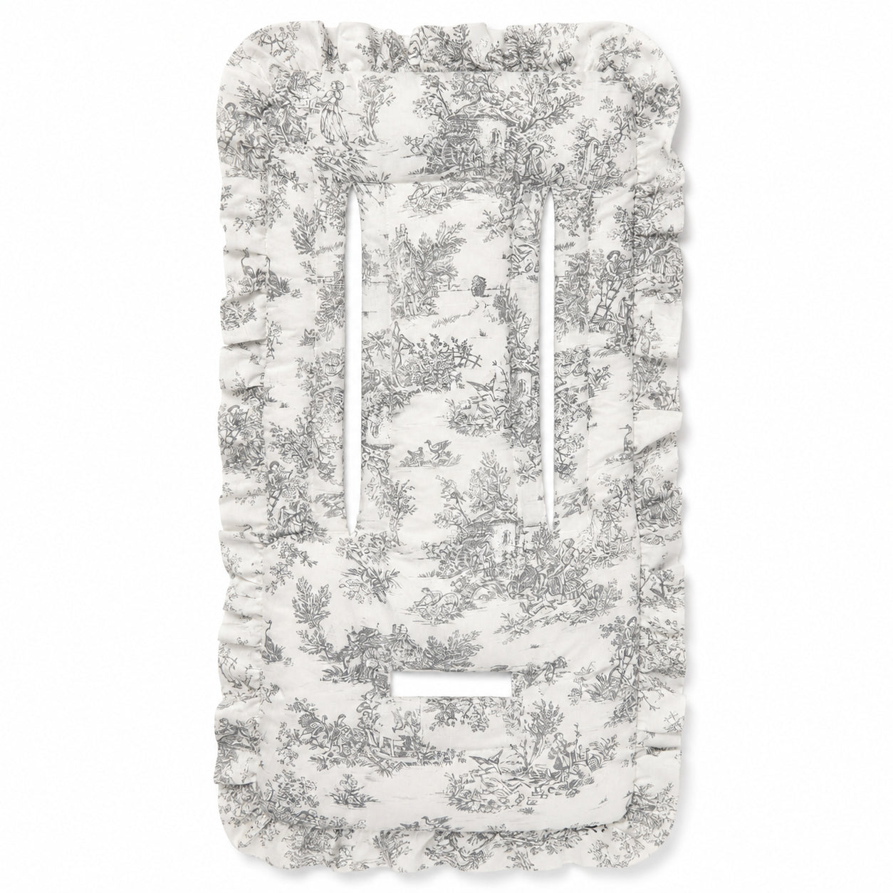 Matelas à poussette Toile de Jouy — Fait main & personnalisable